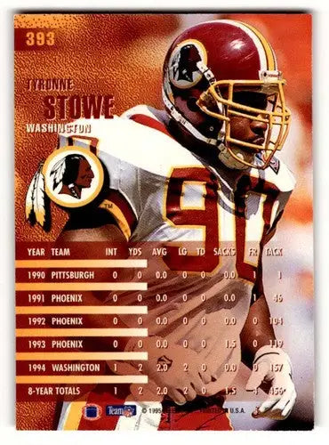 Original gloss football trading card of Tyronne Stowe Seattle Seahawks player