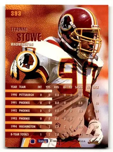 Tyrone Stowe Seattle Seahawks football card from 1995 Fleer #393 NM Nea ID:57371