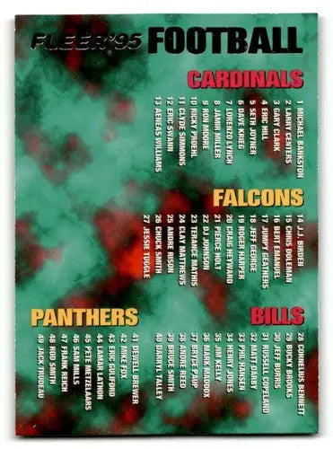 1995 Fleer football cards checklist with original gloss featuring Simply Sandoval