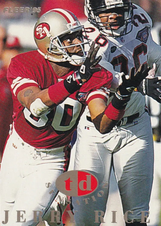 1995 FLEER #5 JERRY RICE TD SENSATION- SAN FRANCISCO 49ERS - Football Card Single