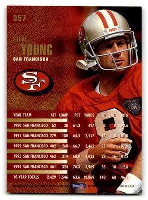 1995 Fleer Football Steve Young #357 San Francisco 49ers - Football Card Single
