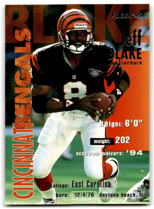 1995 Fleer Jeff Blake Cincinnati Bengals #63 - Football Card Single