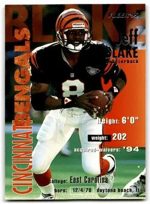 1995 Fleer Jeff Blake Cincinnati Bengals #63 - Football Card Single