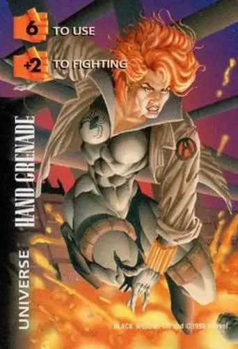 1995 Fleer Marvel Overpower #NNO Black Widow - Hand Grenade NM Near Mint ID:6683 - Marvel Card Single