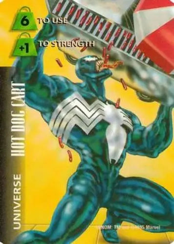 1995 Fleer Marvel Overpower #NNO Venom - Hot Dog Cart NM Near Mint ID:6684 - Marvel Card Single