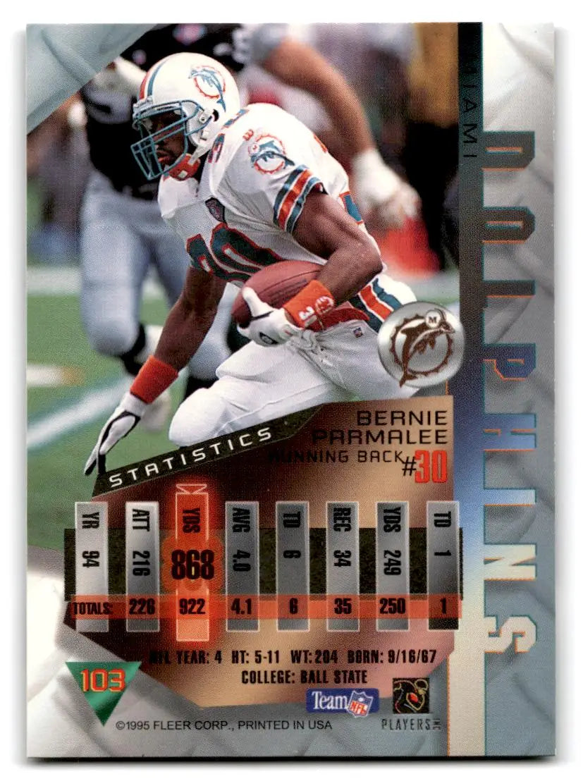 1995 Fleer Metal #103 Bernie Parmalee - Football Card Single