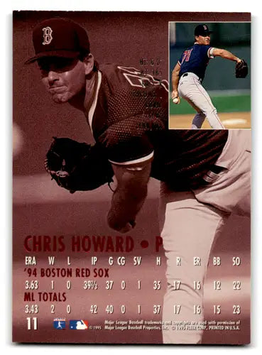 Back of 1995 Fleer Ultra Chris Howard Red Sox baseball card showing stats and details