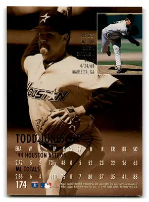 1995 Fleer Ultra #174 Todd Jones EX/NM Astros ID:72194 - Baseball Card Single