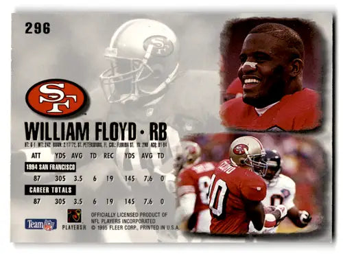 1995 Fleer Ultra #296 William Floyd NM-MT 49ers ID:70379 - Football Card Single