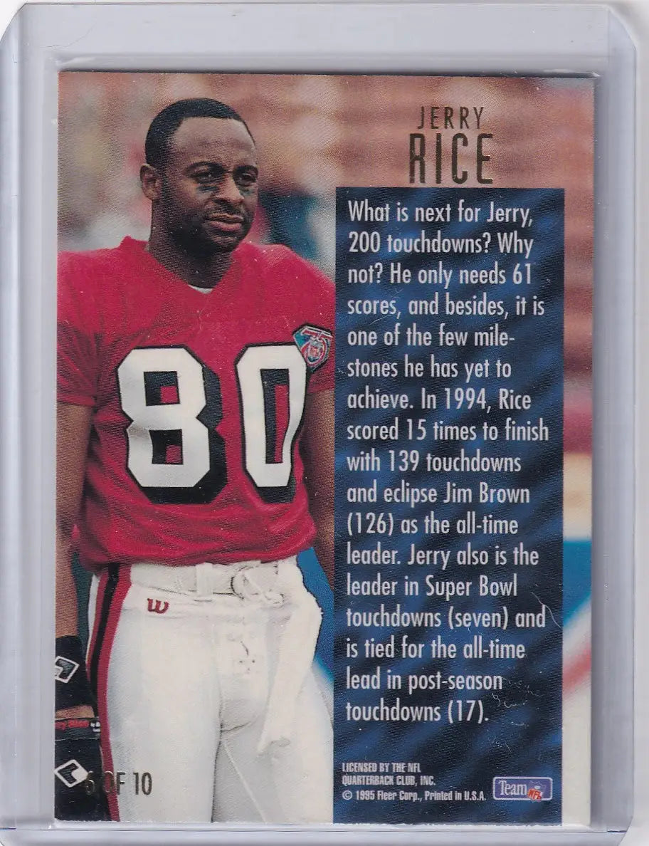 1995 Fleer Ultra #5 Jerry Rice - San Francisco 49ers - Football Card Single