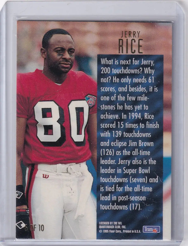1995 Fleer Ultra #5 Jerry Rice - San Francisco 49ers - Football Card Single