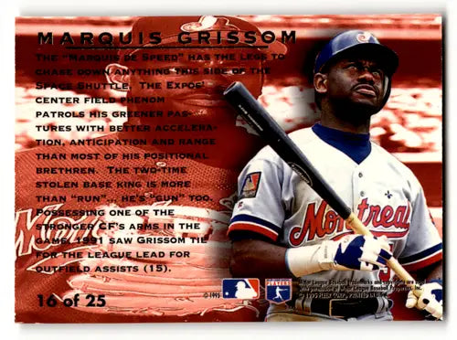 Marquis Grissom Fleer Ultra Award Winners baseball card from 1995 Fleer Ultra NM Near Mint