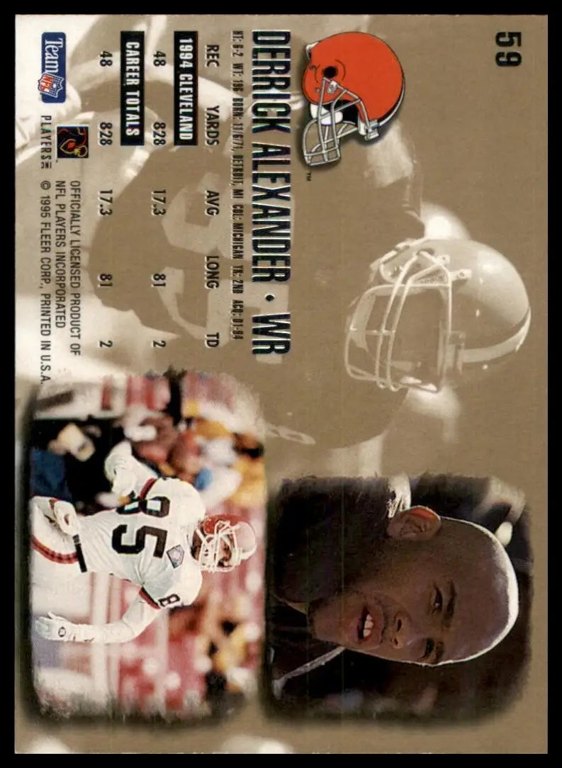 1995 Fleer Ultra Derrick Alexander #59 Cleveland Browns Football Card NFL Sports - Football Card Single