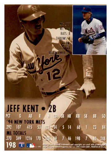 1995 Fleer Ultra Gold Medallion #198 Jeff Kent EX Excellent Mets ID:650 ID:65023 - Baseball Card Single