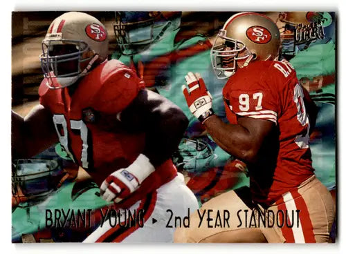 Football trading card featuring Bryant Young from Fleer Ultra Second Year Standouts
