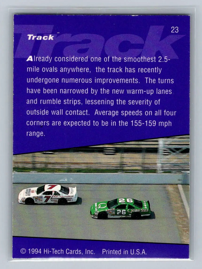 1995 Hi-Tech 1994 Brickyard 400 #23 The Track Preview Proof Robert Yates Racing - Racing Card Single