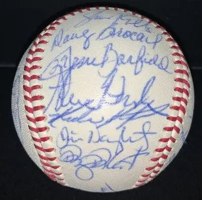 1995 Houston Astro Team Auto Baseball 27 Sigs Drabek Kile Biggio Signed Ball - Sports Memorabilia