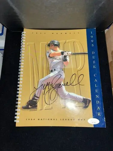 Signed 1995 Jeff Bagwell MVP Desk Calendar from Houston Astros with JSA COA