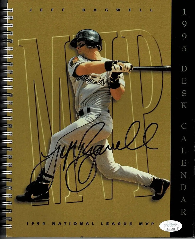 1995 Jeff Bagwell MVP signed desk calendar featuring Houston Astros memorabilia