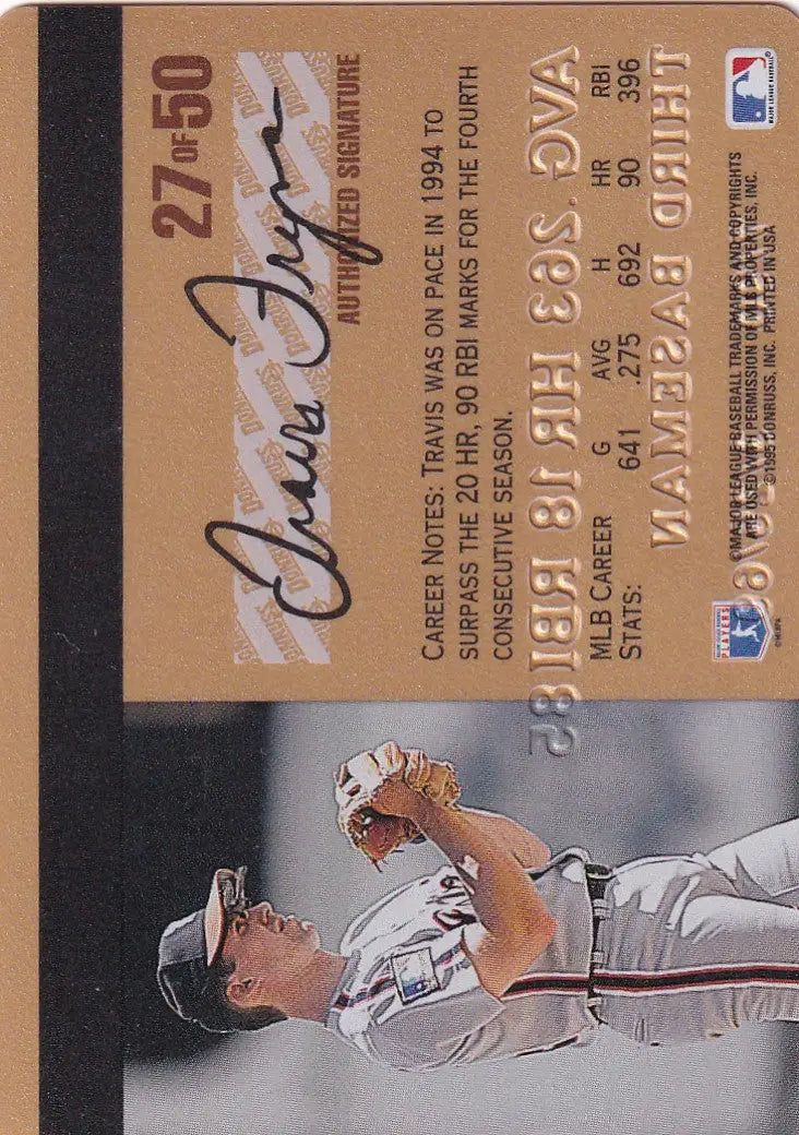 Baseball Gold Credit Card featuring Travis Fryman in a white Detroit Tigers uniform