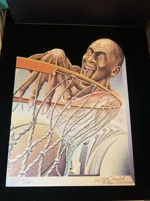 1995 Michael Jordan Signed By Wayne McDonald Die Cut Art Print Numbered #14/45 - Sports Memorabilia (Jerseys balls