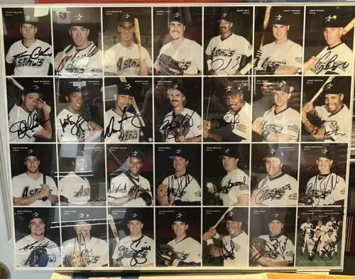 Framed collection of autographed Craig Biggio and Jeff Bagwell photos from Houston Astros