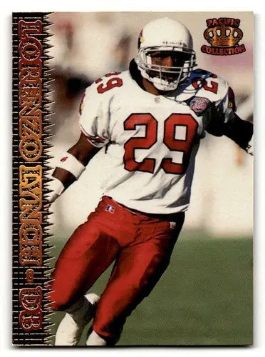 Vintage football trading card featuring Lorenzo Lynch Arizona Cardinals in white and red uniform