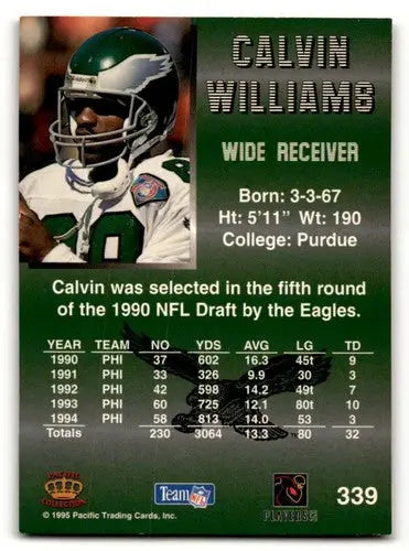 1995 Pacific #339 Calvin Williams Philadelphia Eagles Football Cards ID:55598 - Football Card Single