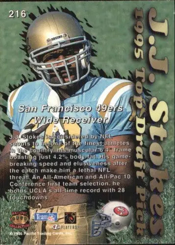 1995 Pacific Prisms #216 J.J. Stokes NM-MT - Football Card Single