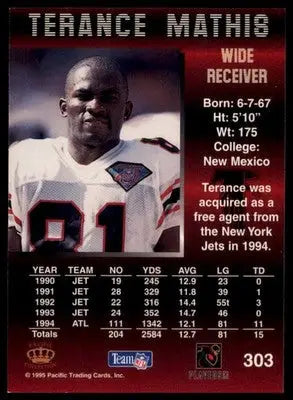 1995 Pacific Terance Mathis 303 Atlanta Falcons