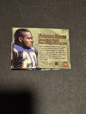 1995 Pacific Triple Folders #31 Natrone Means - Football Card Single