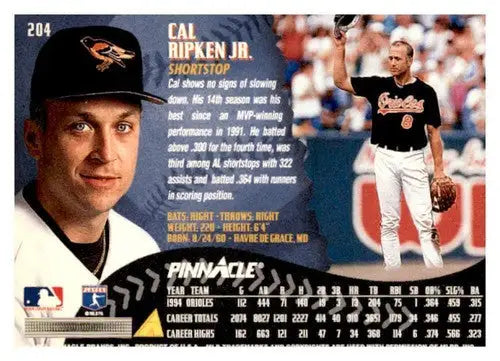 1995 Pinnacle #204 Cal Ripken Jr. Baltimore Orioles Baseball Cards E ID:63008 - Baseball Card Single