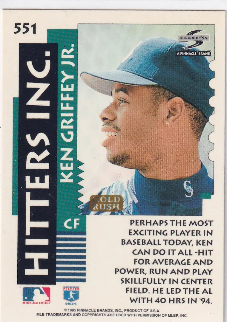 1995 PINNACLE #551 KEN GRIFFEY JR HITTERS GOLD- SEATTLE MARINERS