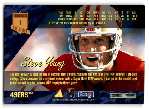 1995 Pinnacle Club Collection #1 Steve Young NM-MT 49ers ID:67961 - Football Card Single