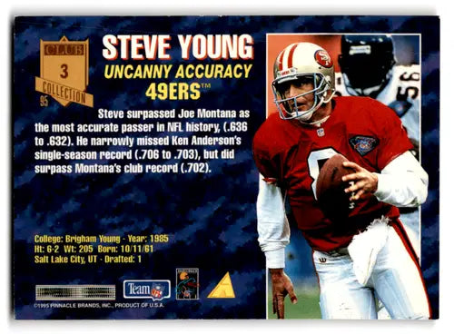 1995 Pinnacle Club Collection #3 Steve Young EX Excellent 49ers ID:67959 - Football Card Single