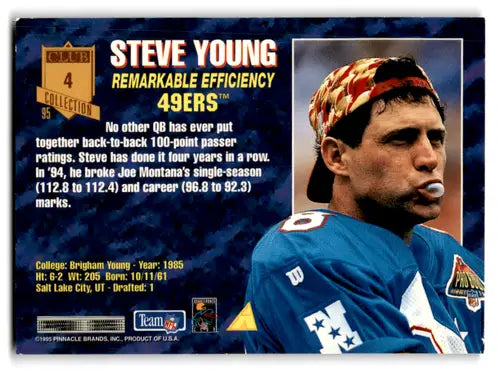 1995 Pinnacle Club Collection #4 Steve Young EX Excellent 49ers ID:67965 - Football Card Single