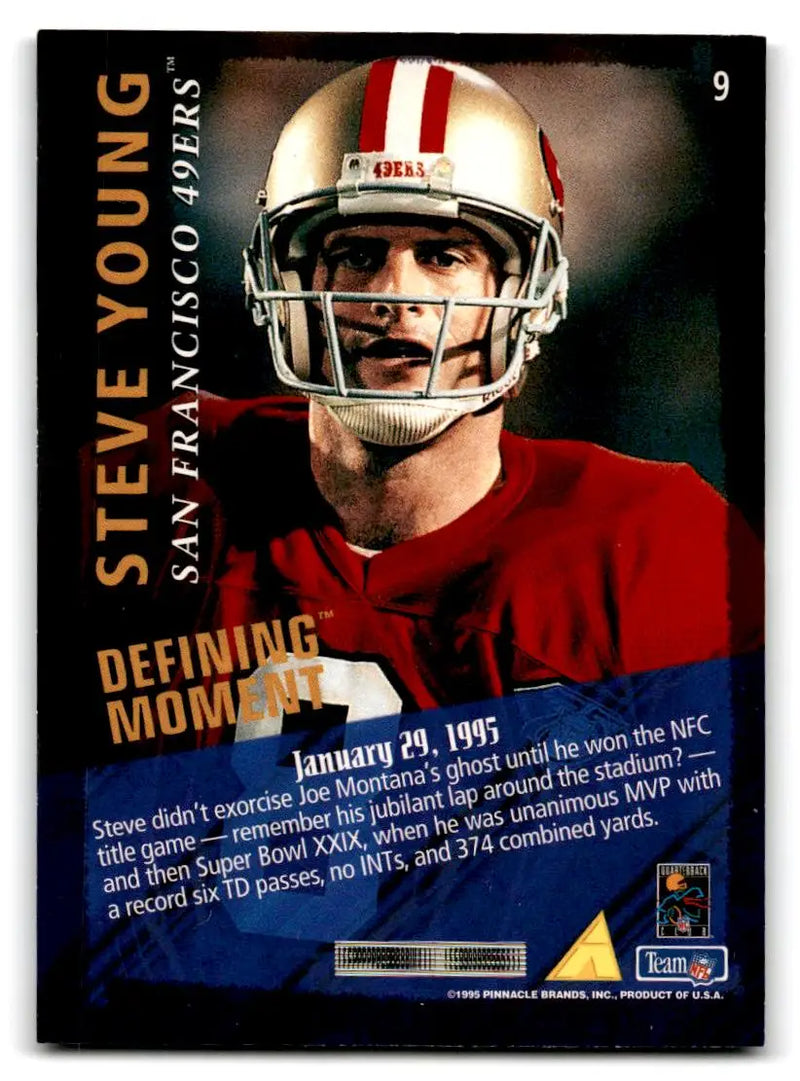 1995 Pinnacle Club Collection #9 Steve Young - Football Card Single