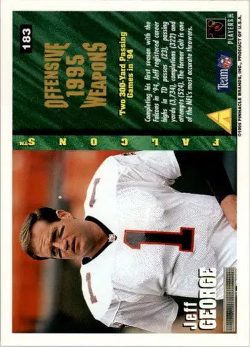 Jeff George football card from 1995 Pinnacle Summit with original gloss, Falcons collectible