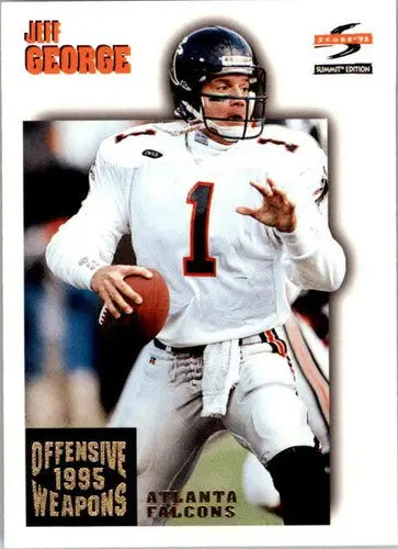 Jeff George football card from 1995 Pinnacle Summit featuring original gloss, Falcons