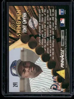 1995 Pinnacle Swing Men Tony Gwynn #291 Baseball - Baseball Card Single