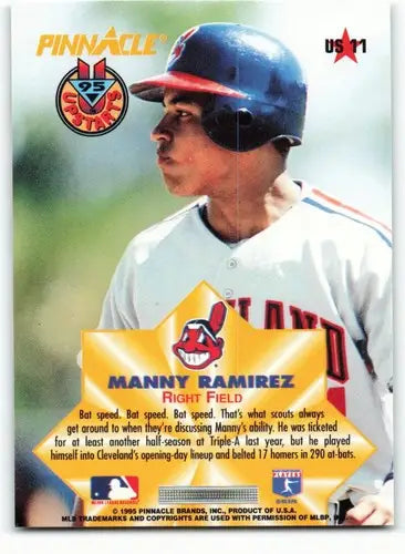 1995 Pinnacle Upstarts #US11 Manny Ramirez NM Near Mint Indians ID:82043 - Baseball Card Single
