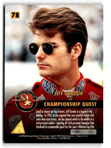 Original gloss 1995 Pinnacle Zenith Jeff Gordon trading card display