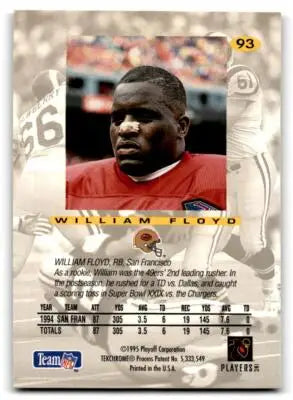 1995 Playoff Absolute #93 William Floyd BX1-38 - Football Card Single