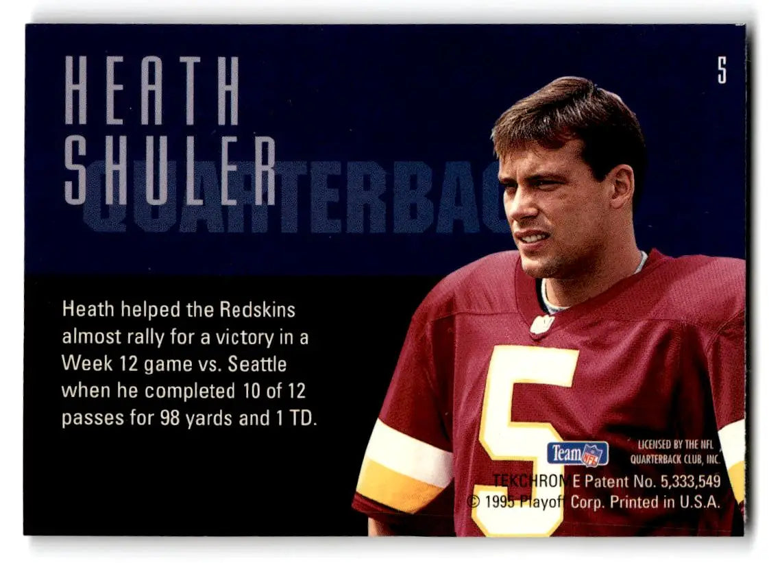 1995 Playoff Contenders #5 Heath Shuler - Football Card Single
