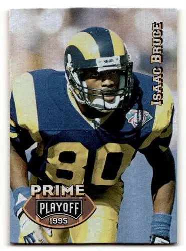 Original gloss Playoff Prime Isaac Bruce football card from 1995 St. Louis Rams collection
