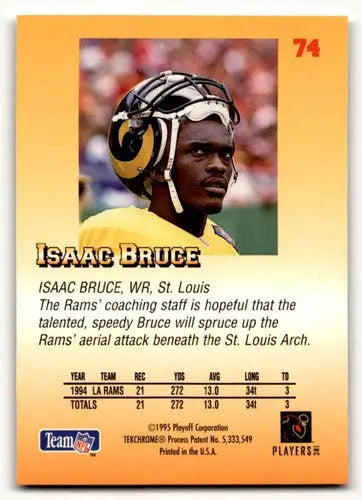 Original gloss 1995 Playoff Prime Isaac Bruce St. Louis Rams football card