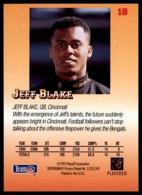 1995 Playoff Prime Jeff Blake RC 18 Cincinnati Bengals