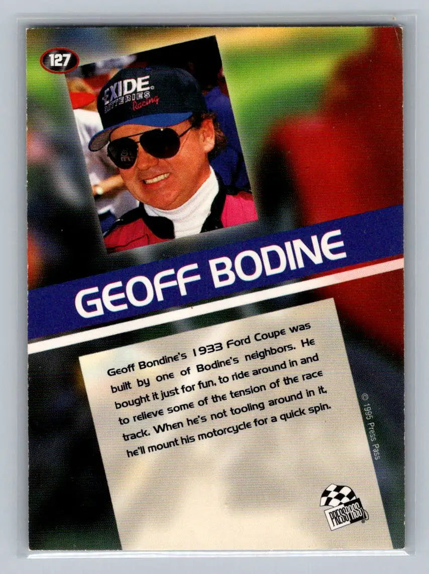 1995 Press Pass #127 Geoff Bodine Geoff Bodine Racing - Racing Card Single