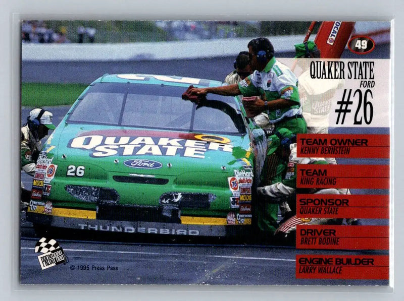 1995 Press Pass #49 Brett Bodine’s Car King Racing - Racing Card Single