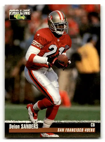 Pro Line Deion Sanders football card with original gloss from 1995 NM-MT 49ers